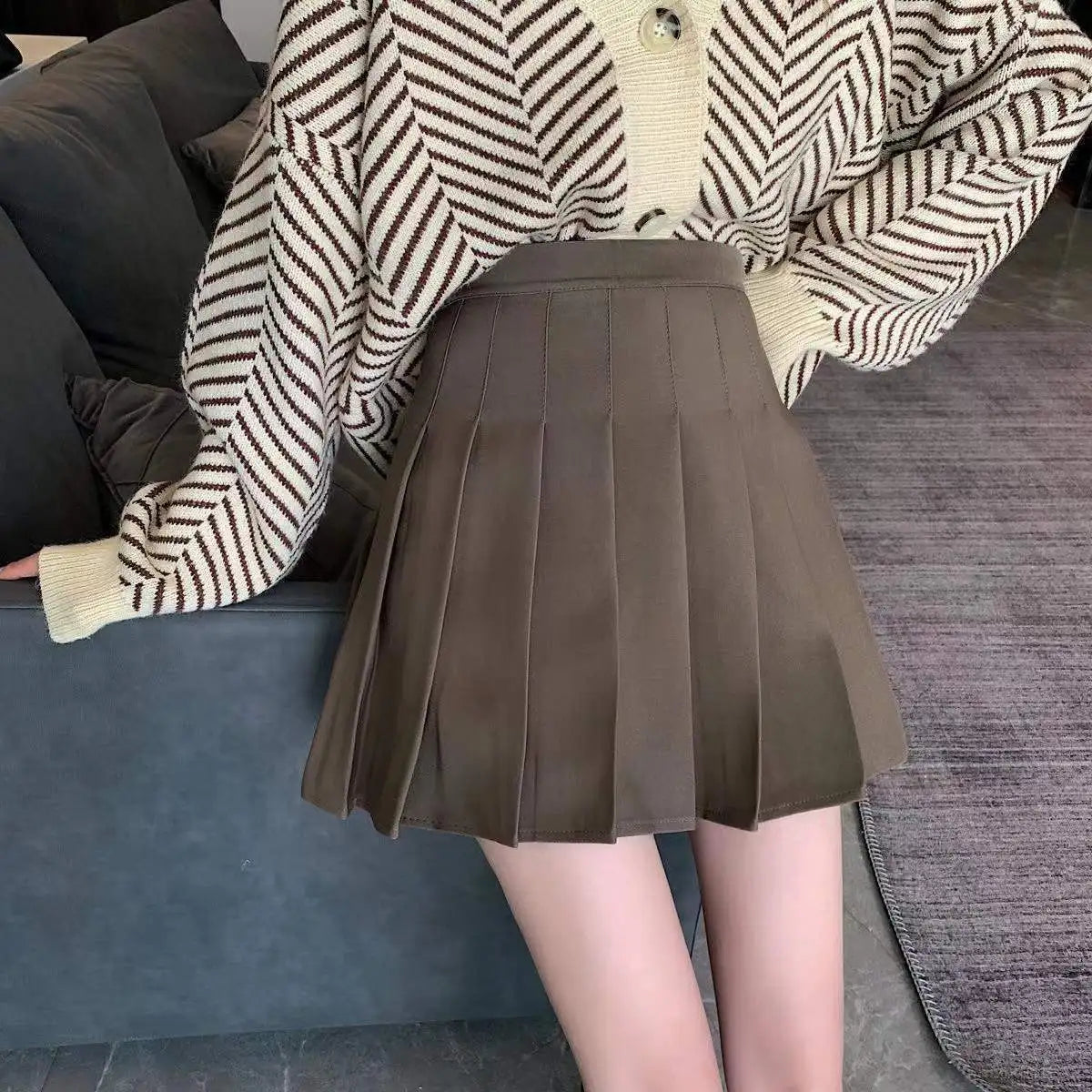 Atalie's Pleated Skirts High Waist