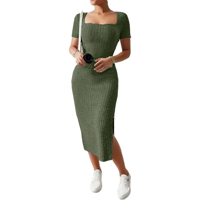 Rose Square Neck Dress