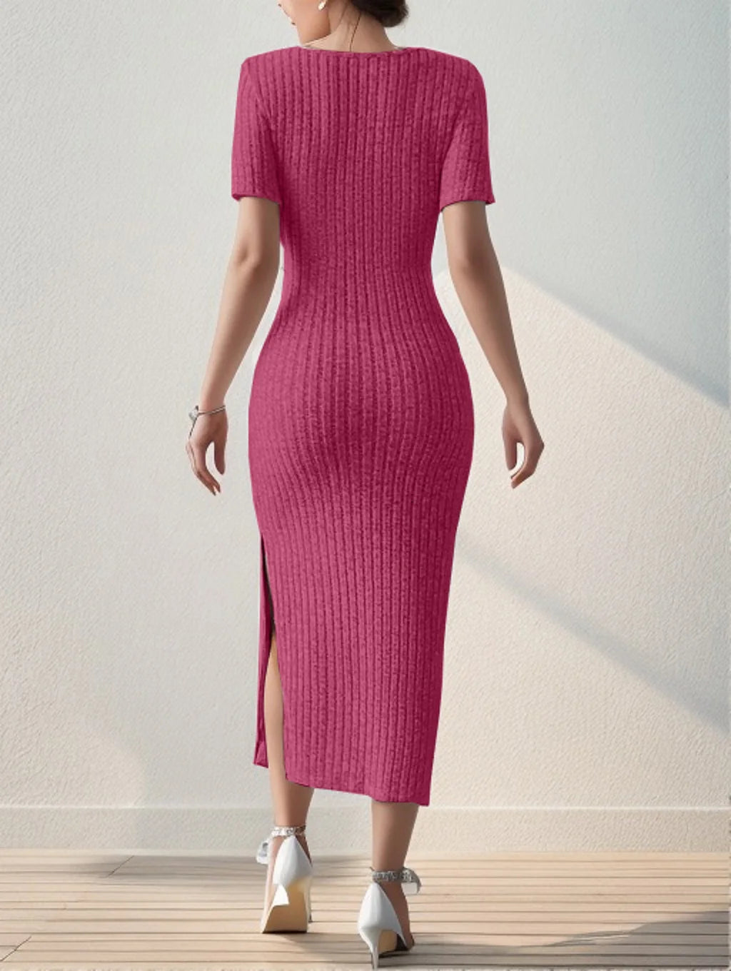 Rose Square Neck Dress